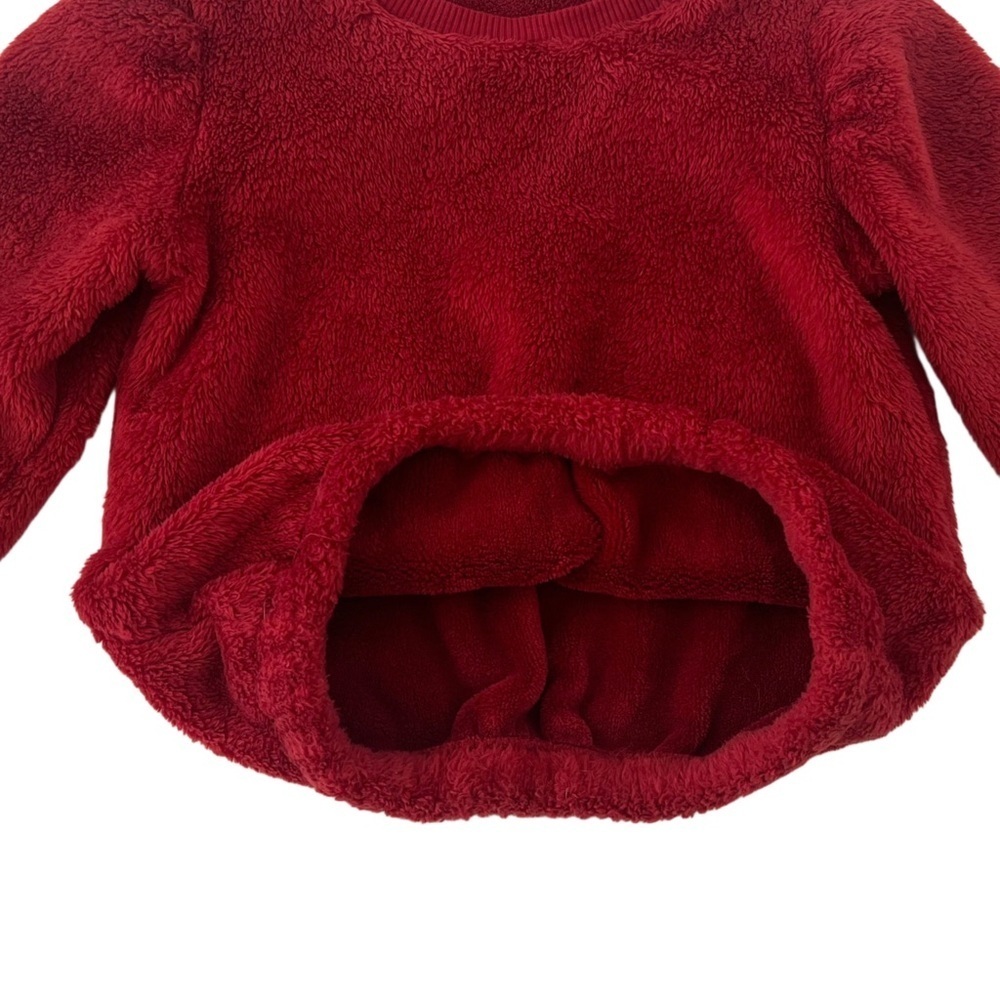 Jessica Simpson Red Plush Fuzzy Fleece Kids Sweater | Girls 3T - Picture 3 of 4